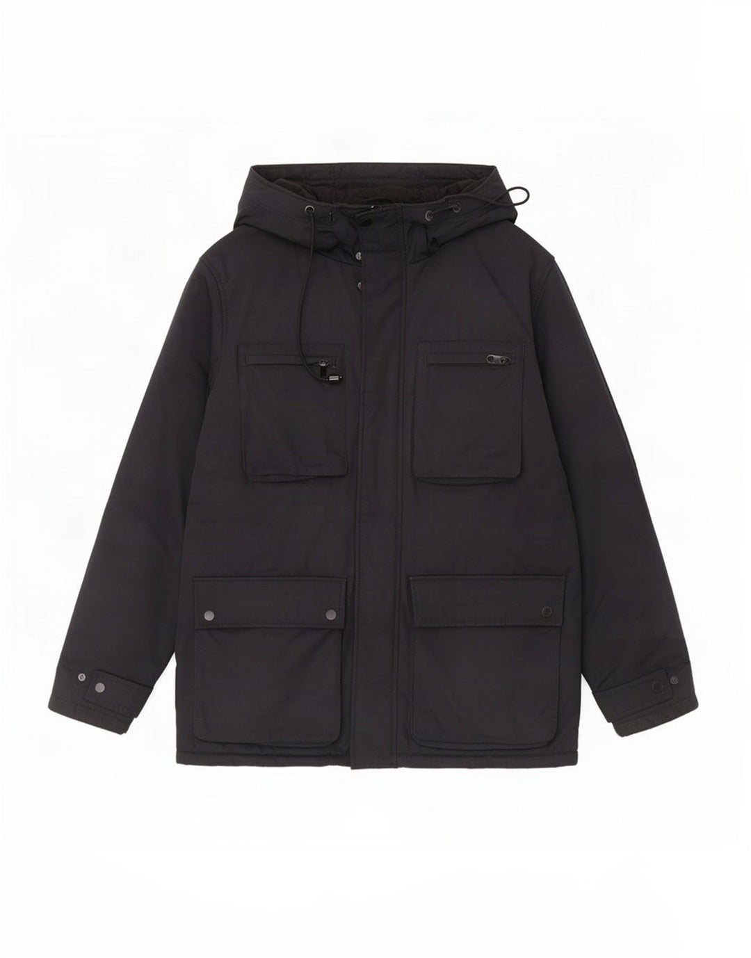 Marks & Spencer Herre Hooded Utility Jacket UK 40 Large Black Polyester