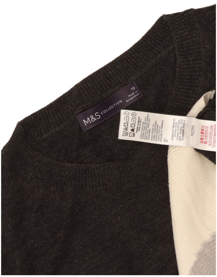 MARKS & SPENCER Dame Boat Neck Jumper Sweater UK 10 Small Multicolored
