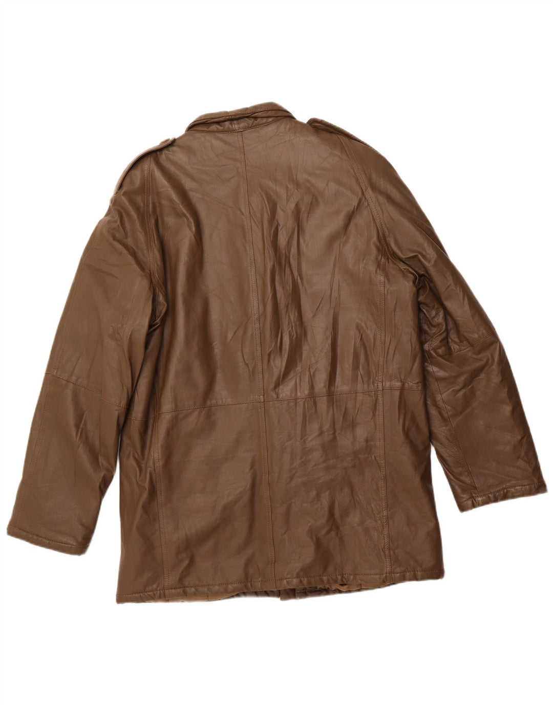 Vintage Herre Military Læderjakke UK 42 XL Khaki Læder