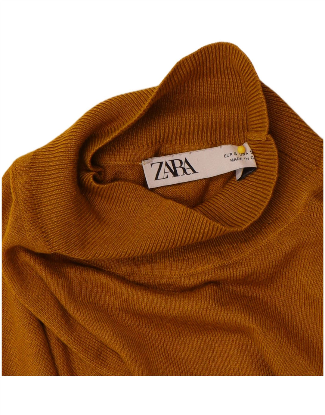 Zara Dame Turtle Neck Jumper Sweater UK 10 Small Beige
