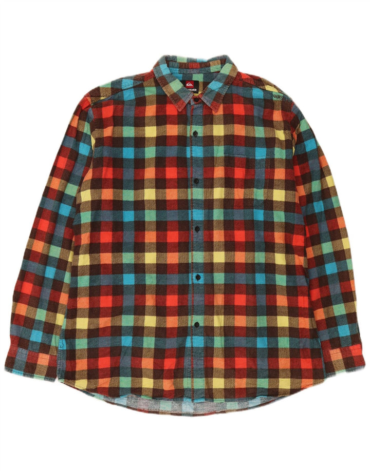 Quiksilver herre flannel skjorte XL flerfarvet Gingham bomuld