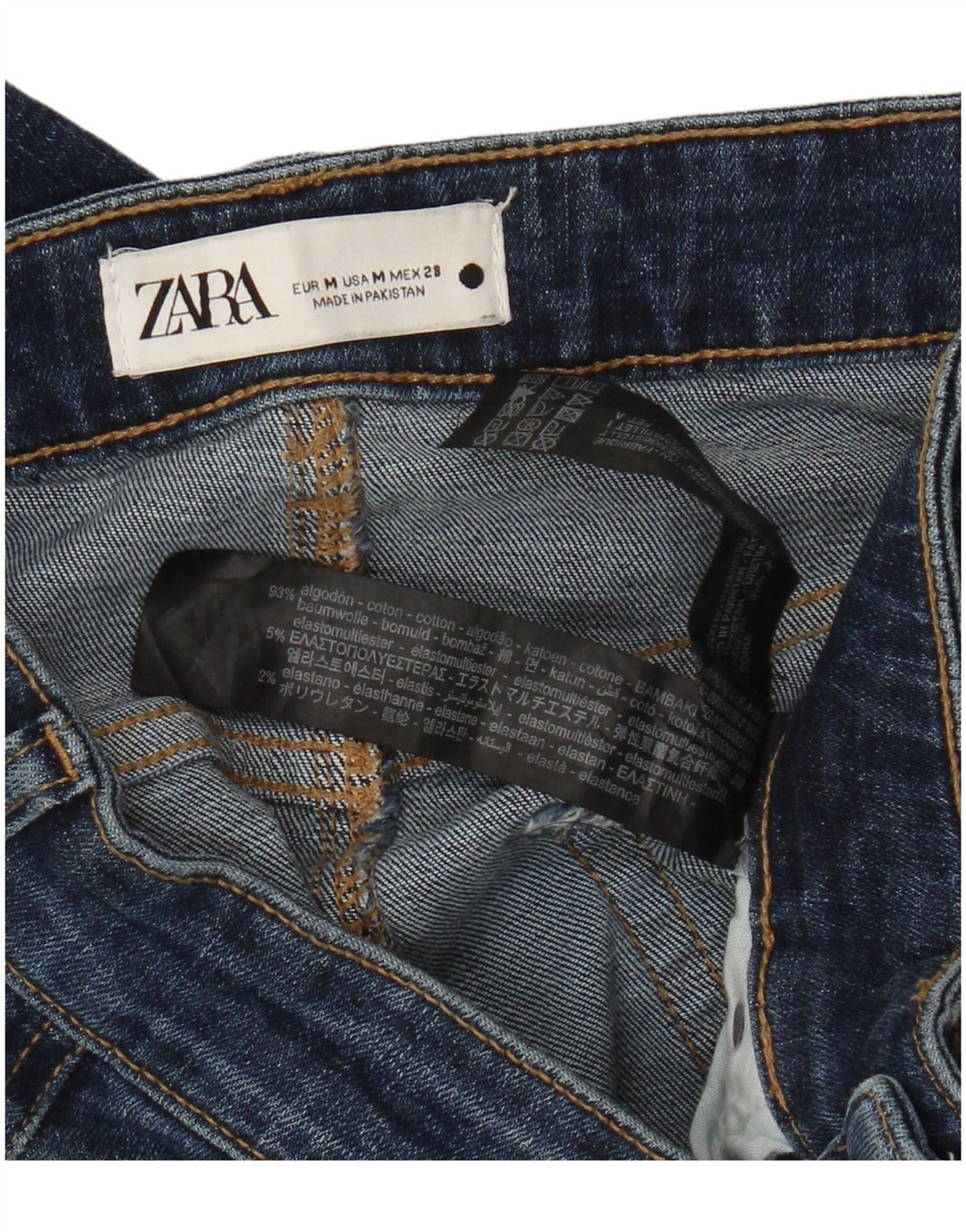 Zara Dame Maxi Denim Nederdel Medium W28 Marineblå Bomuld
