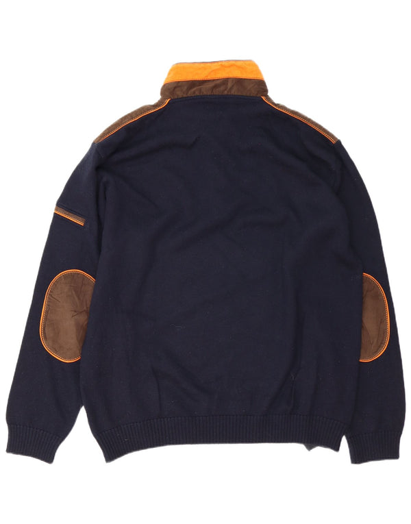 Paul & Shark Herre Yachting Zip Neck Jumper Sweater 2XL Navy Blue