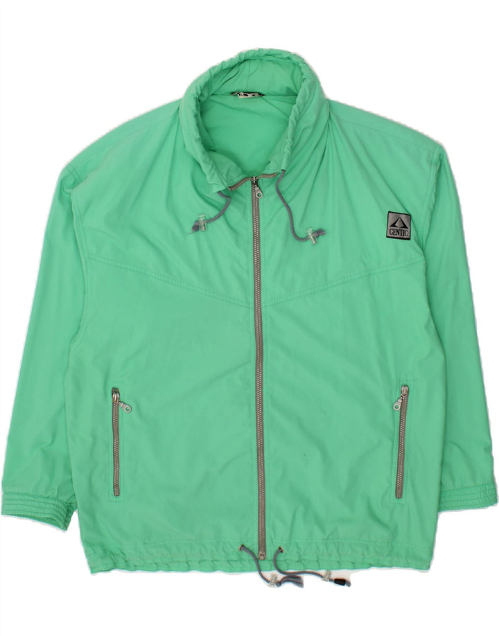 VINTAGE Mens Graphic Hooded Tracksuit Top Jacket Medium Green Vintage Vintage and Second-Hand Vintage from Messina Hembry 