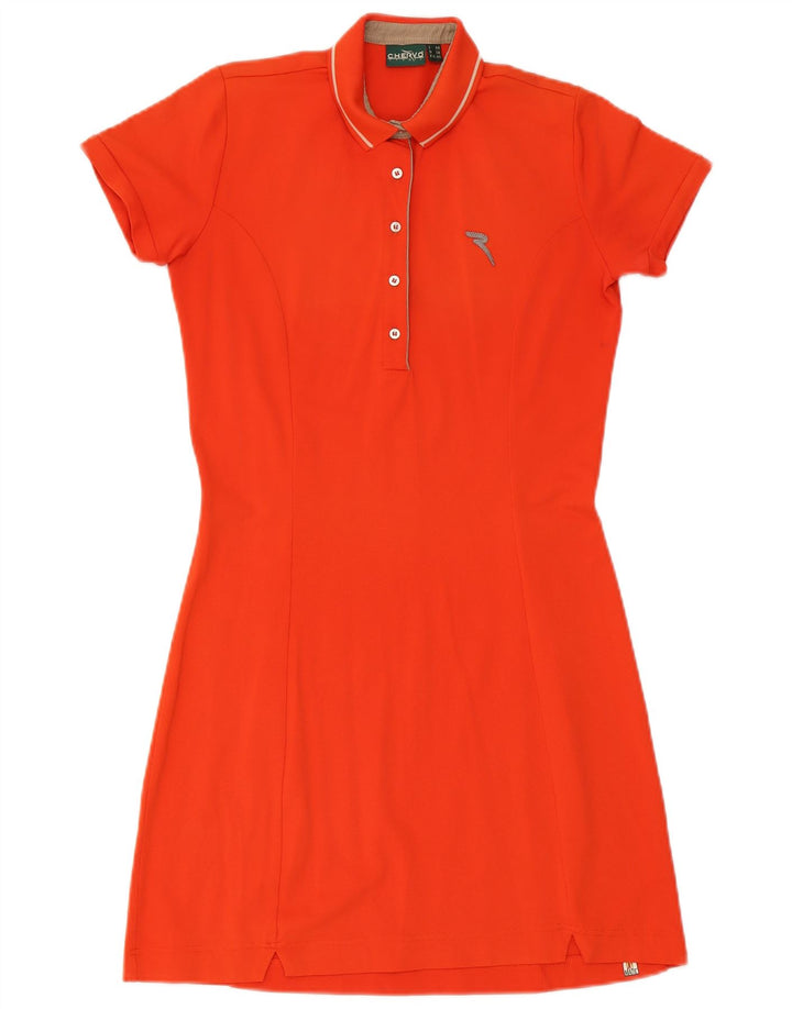 Chervo Dame Polo Dress IT 44 Medium Orange