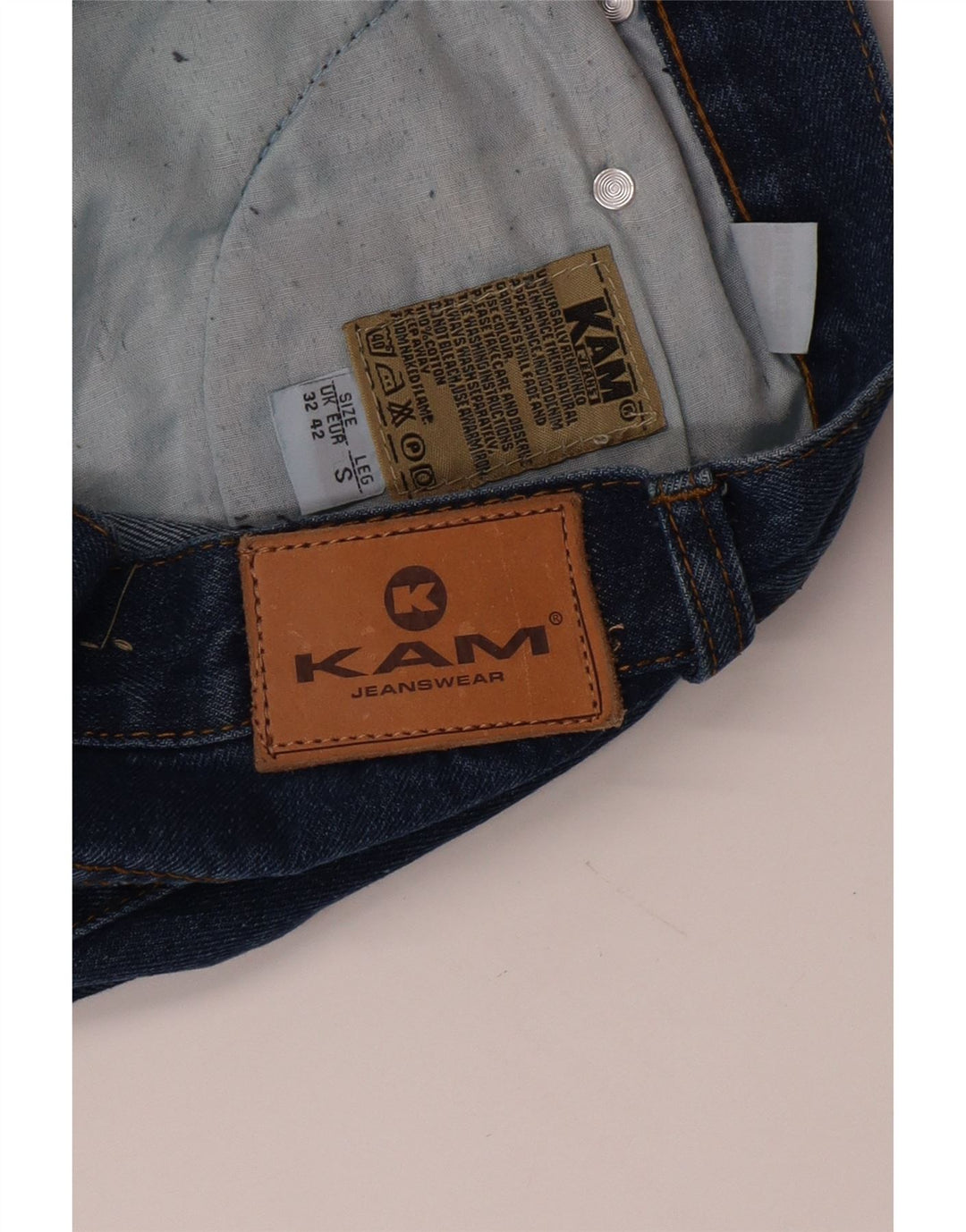 KAM Mens Straight Jeans W32 L30 Blue Cotton