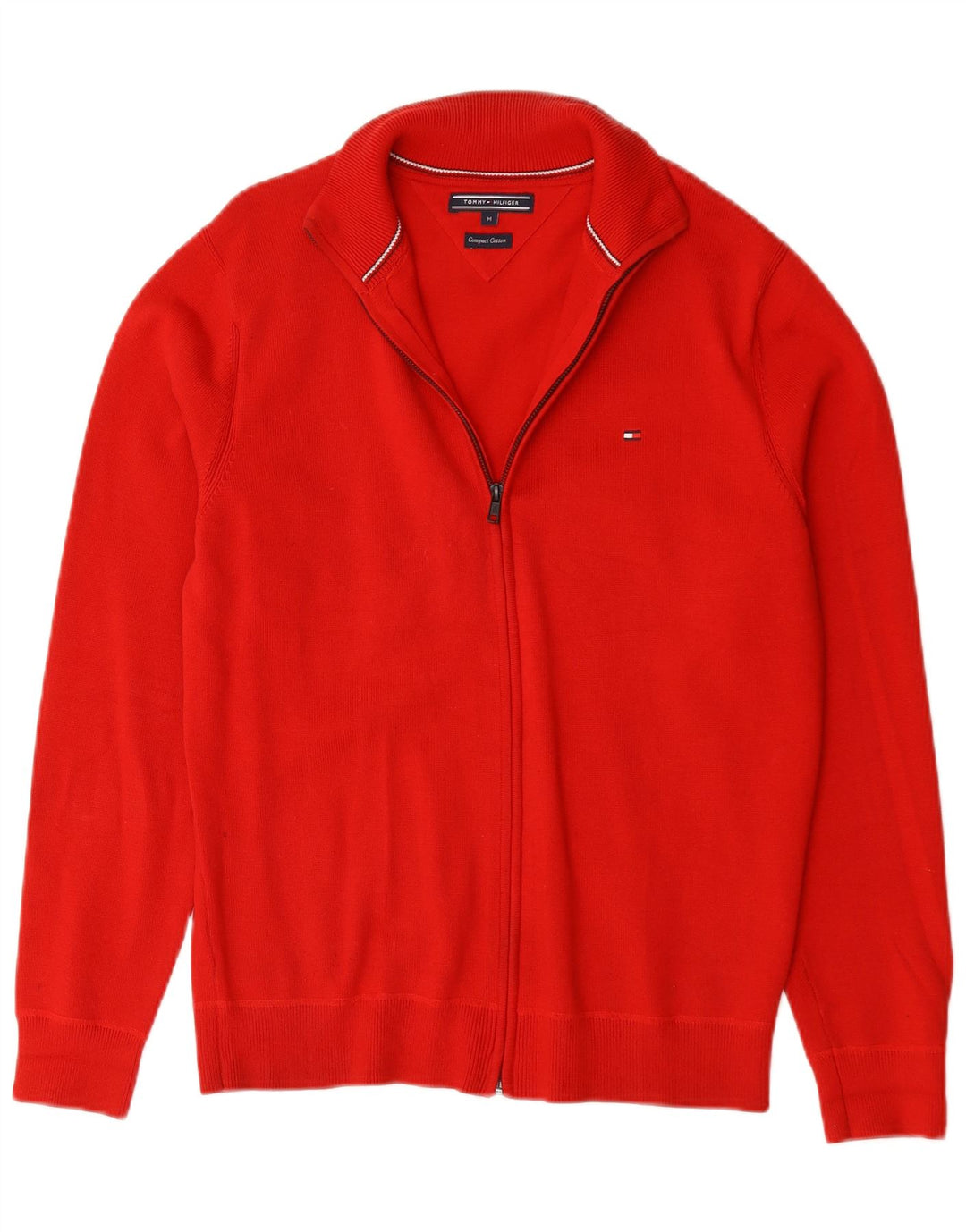 Tommy Hilfiger Herre Cardigan Sweater Medium Rød Bomuld