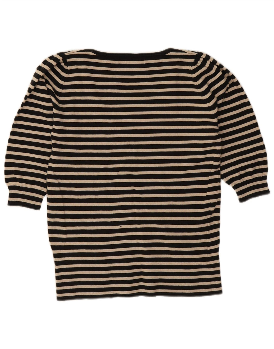 Zara Dame Top 3/4 ærmer UK 12 Mellem sort stribet bomuld