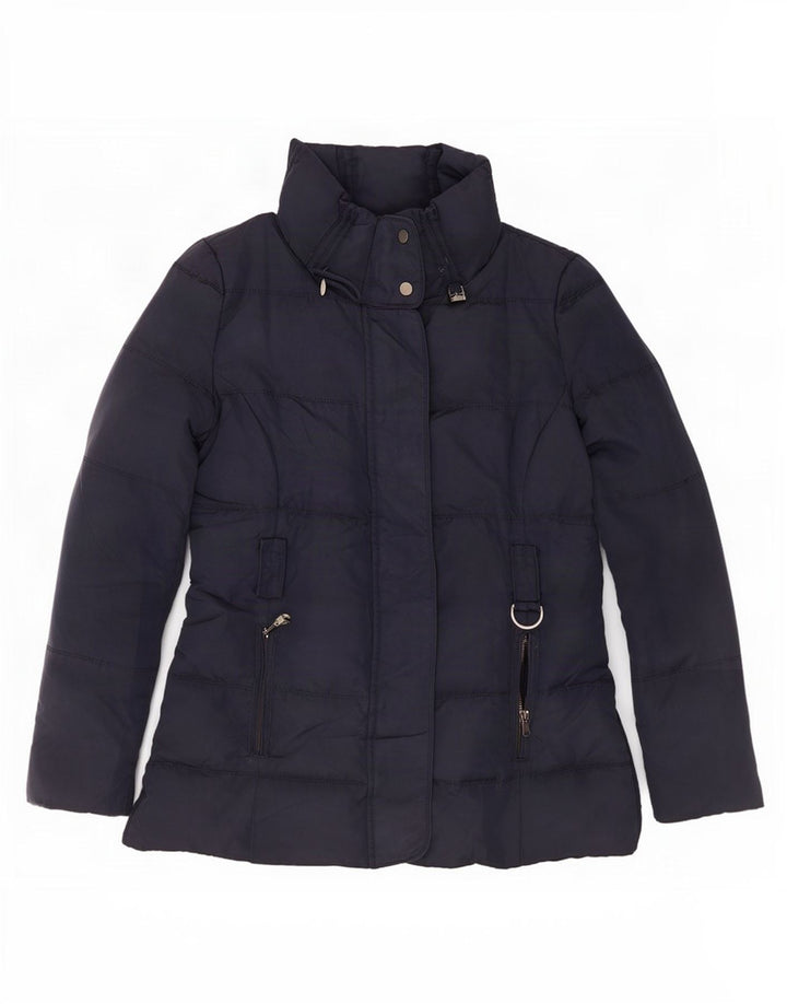Zara Dame Polstret Jakke UK 12 Medium Navy Blue