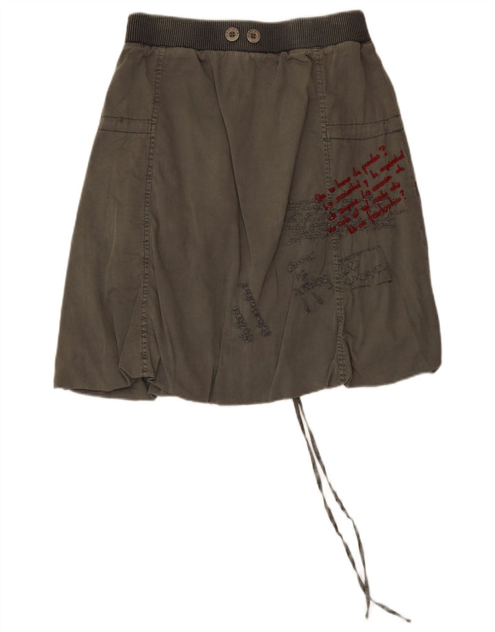 Desigual kvinders grafiske boblenederdel EU 36 Small W28 Khaki Bomuld