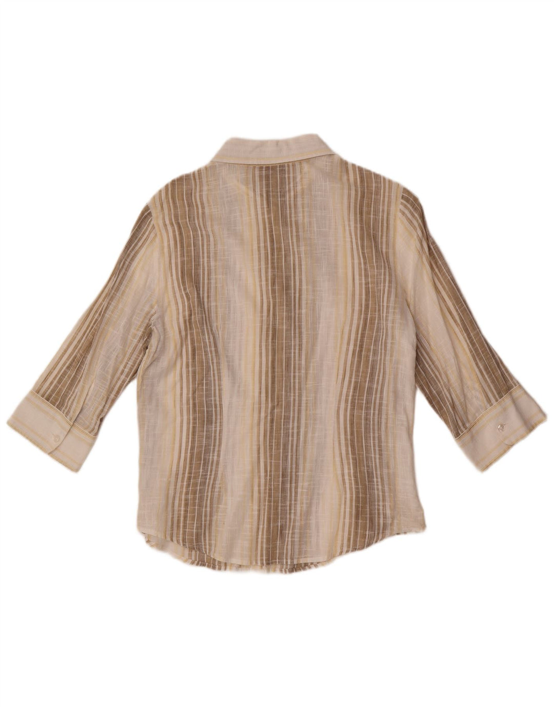 Marlboro Classics skjorte med 3/4 ærmer til kvinder EU 44 XL Beige stribet