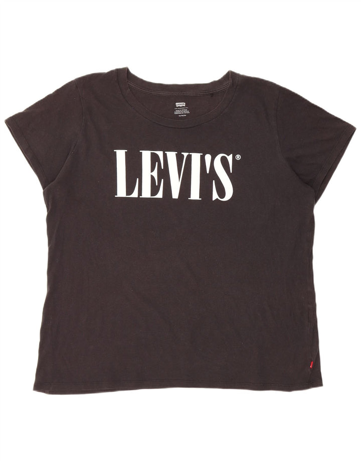 Levi's Dame Grafisk T-Shirt Top UK 18 XL Sort