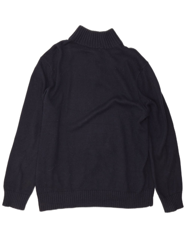 Polo Ralph Lauren Herre Button Neck Jumper Sweater Stor Marineblå Bomuld
