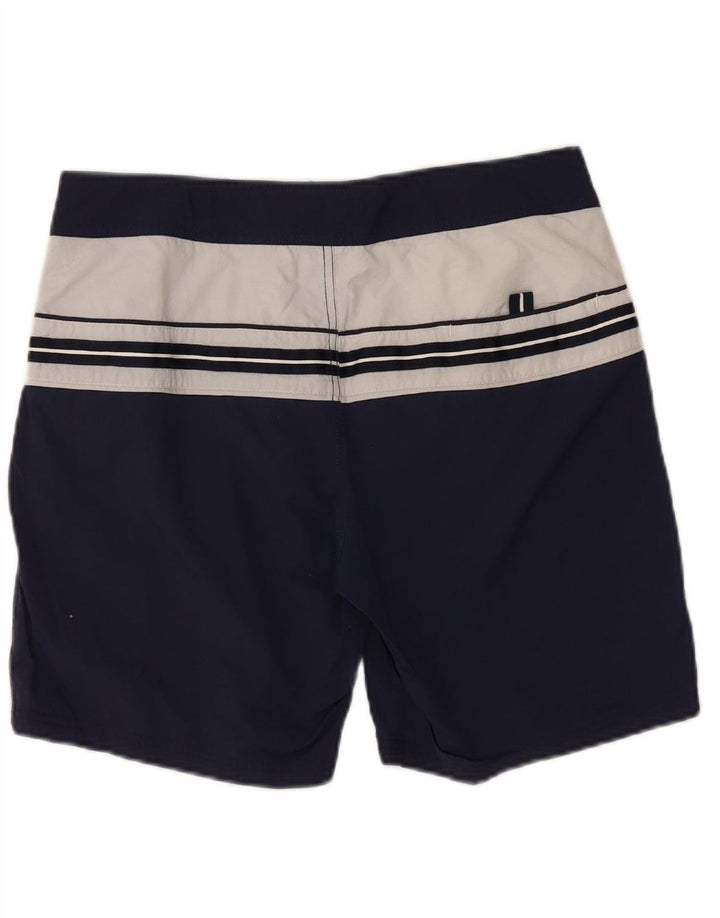 COAST Mens Graphic Swimming Shorts Medium  Navy Blue Colourblock Polyester