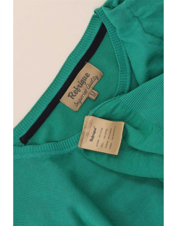 Refrigue Herre Boat Neck Jumper Sweater Medium Grøn Bomuld