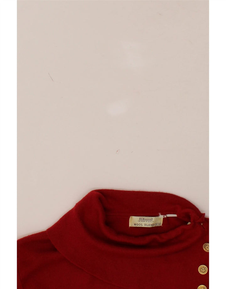 ST. BERNARD Womens Roll Neck Jumper Sweater EU 38/40 Medium Red Vintage St. Bernard and Second-Hand St. Bernard from Messina Hembry 