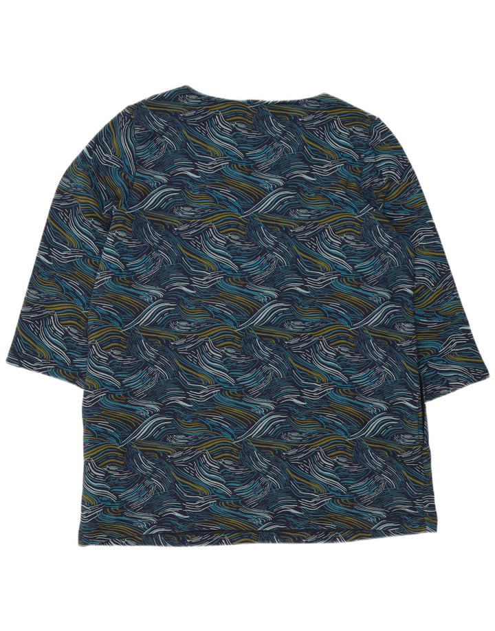 SEASALT CORNWALL Kvinder Abstrakt Mønster Skift Kjole UK 16 Stor Blå