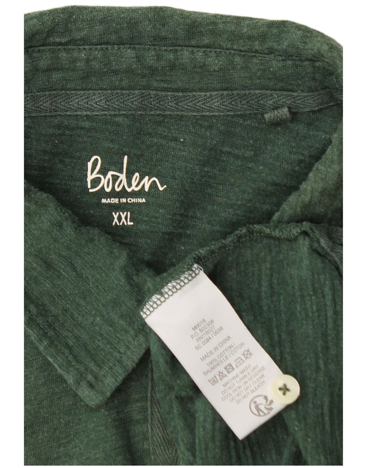 BODEN Langærmet herre poloskjorte 2XL Grøn bomuld