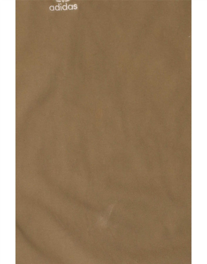 Adidas Dame T-Shirt Top UK 14 Medium Khaki Bomuld