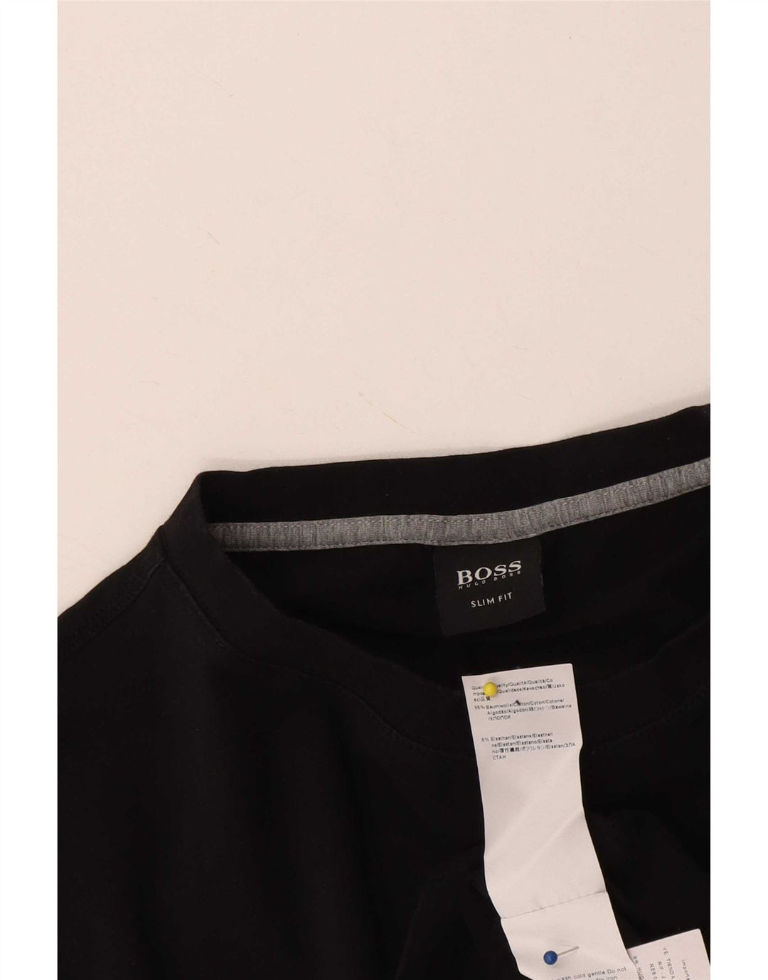 Hugo Boss Herre Slim Fit Grafisk T-Shirt Top Medium Sort Bomuld