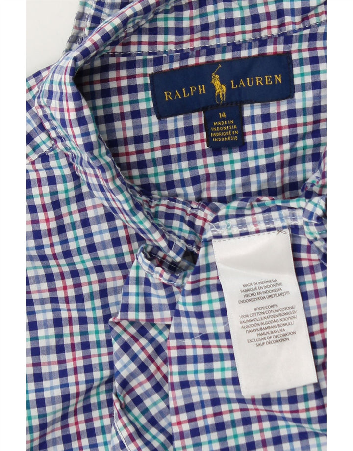 Ralph Lauren drengeskjorte 13-14 år blå Gingham bomuld