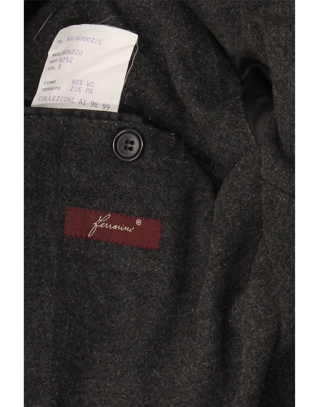 VINTAGE Dobbeltradet herrefrakke IT 50 Stor marineblå uld