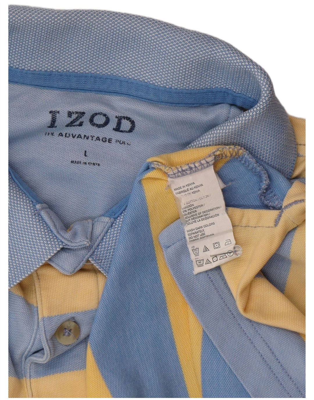 Izod Poloskjorte til mænd, stor blå bomuld