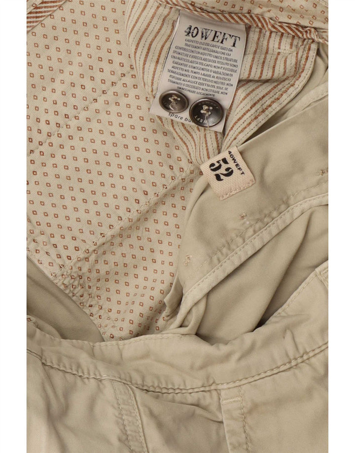 40Weft Herre Cargo Shorts IT 52 XL W38 Beige Bomuld