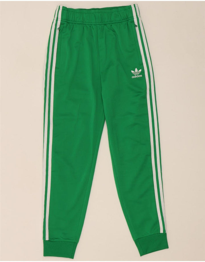 Adidas Drenge Træningsdragt Bukser Joggers 12-13 År Grøn Polyester