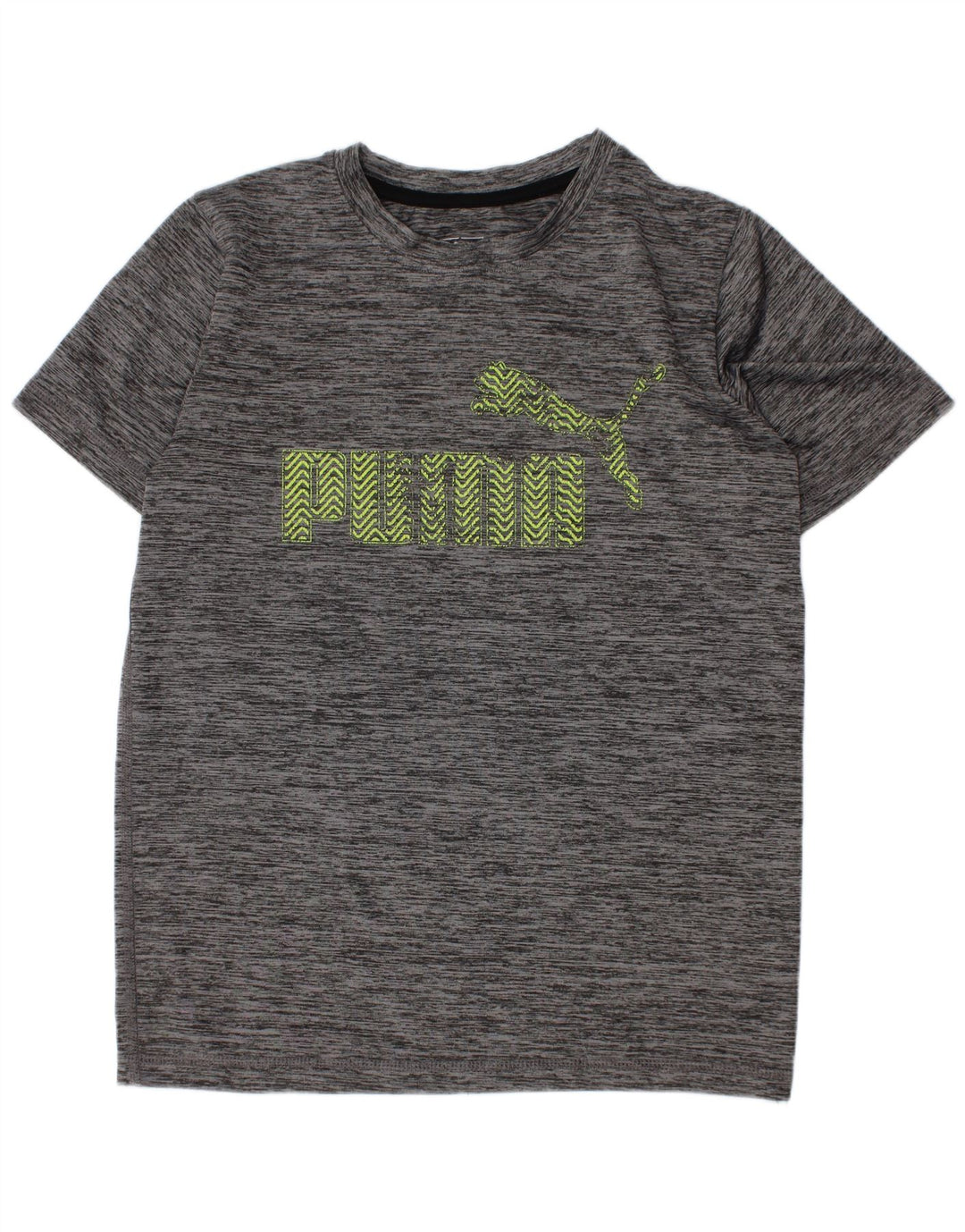 Puma drenge grafisk t-shirt top 7-8 år lille grå flækket polyester