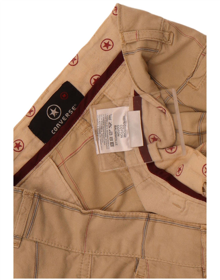 Converse Chino Shorts til mænd Medium W32 Beige ternet bomuld