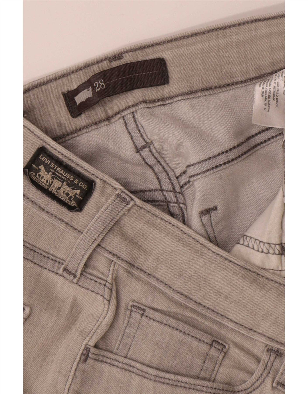 Levi's Womens Cropped Jeans W28 L25 Grå Bomuld