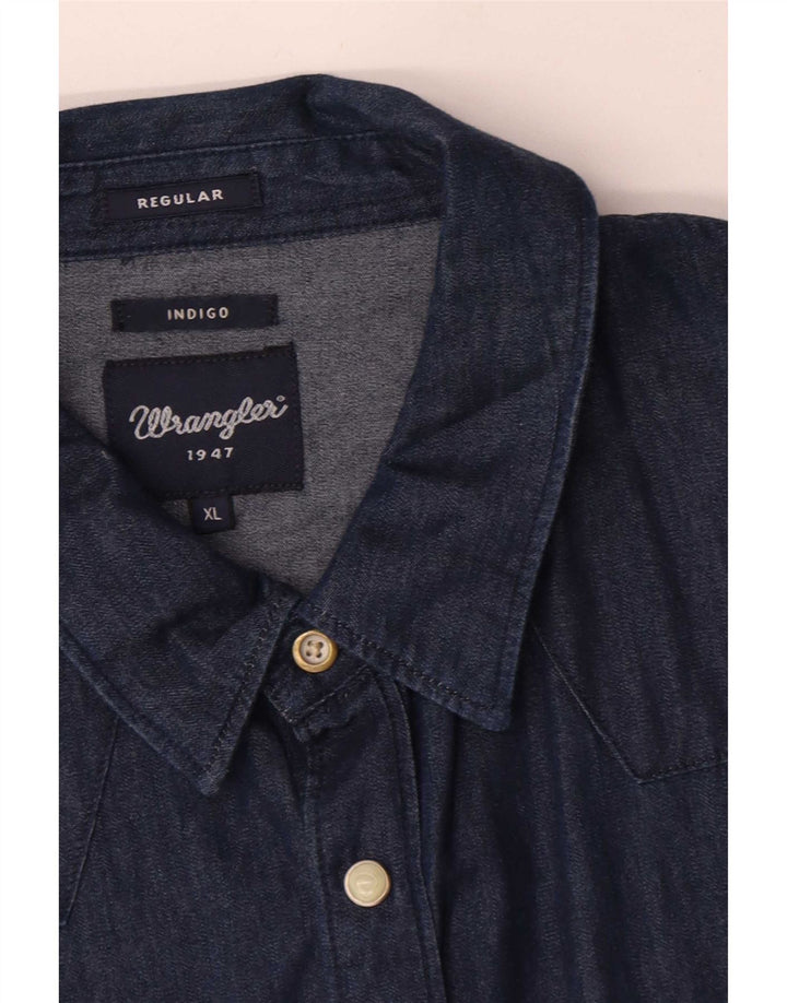 Wrangler Herre Regular Fit denimskjorte XL marineblå bomuld