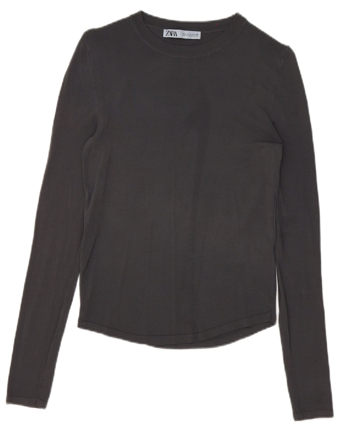 Zara Dametop Langærmet UK 10 Small Grå Viscose