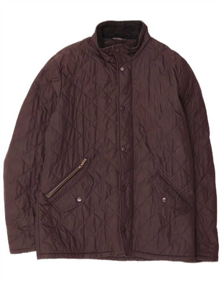 BARBOUR Herre quiltet jakke UK 36 Lille sort polyester