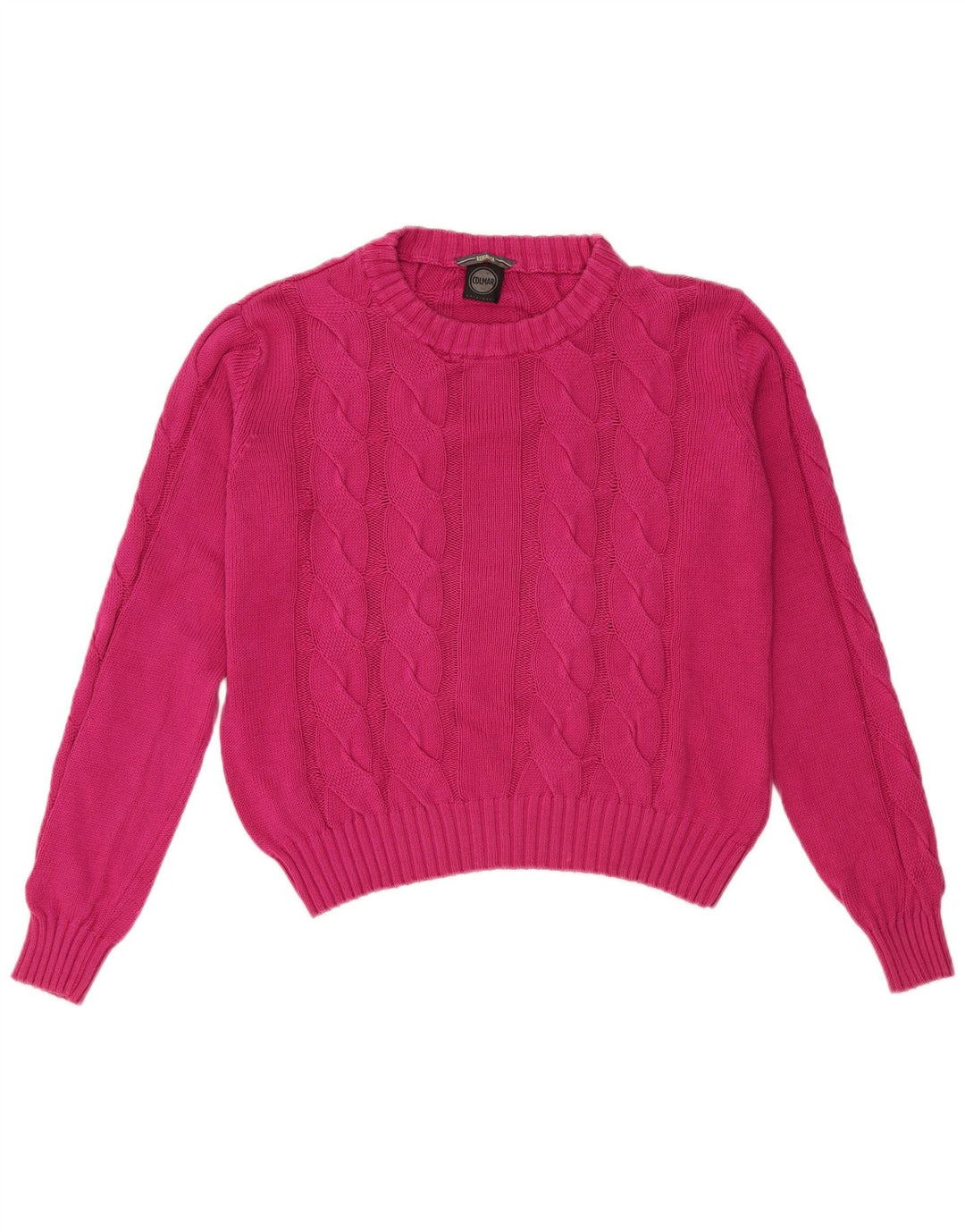 COLMAR Womens Crop Oversized Crew Neck sweater UK 10 Small Pink