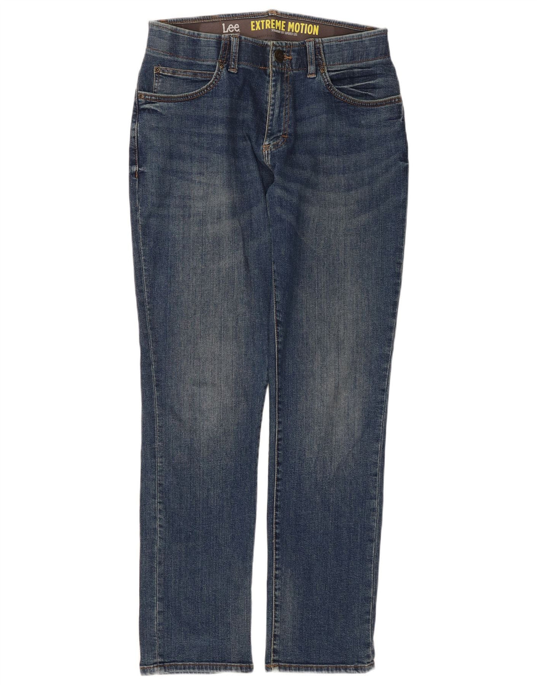 LEE Dame Extreme Motion Straight Tapered Jeans W32 L32 Blå Bomuld
