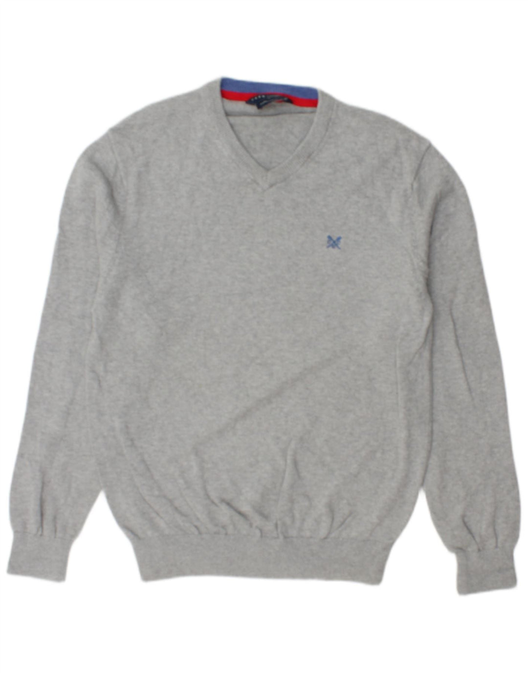 CREW TØJ Herre V-hals sweater Medium Grey Flecked Bomuld