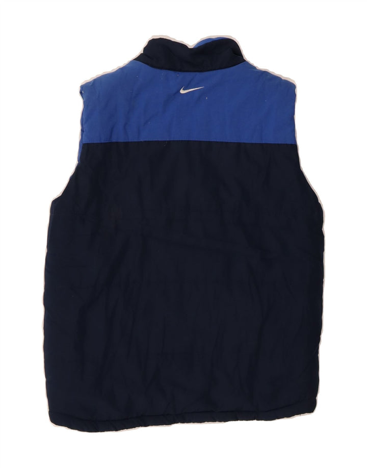 NIKE Boys Padded Gilet 7-8 Years Large Navy Blue Polyester Vintage Nike and Second-Hand Nike from Messina Hembry 