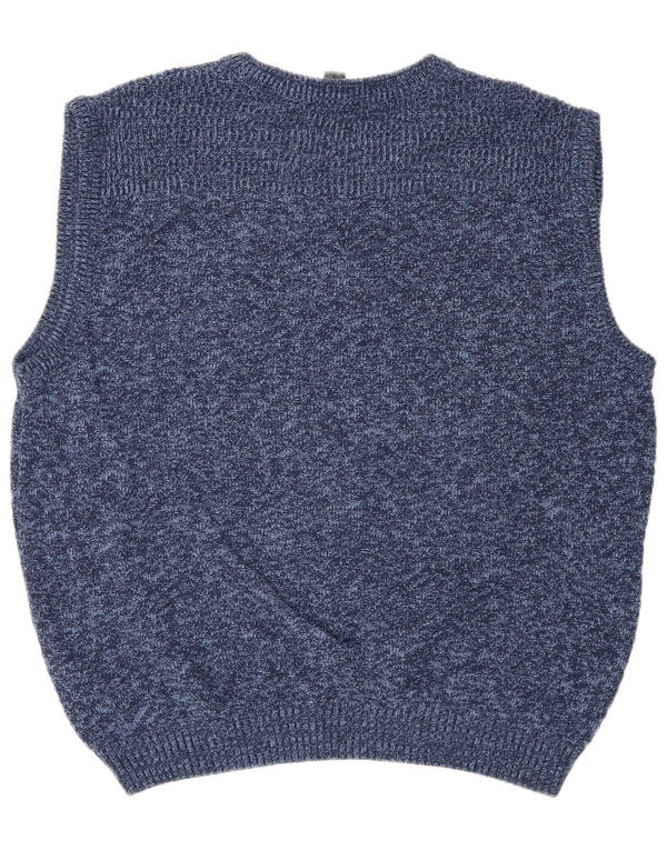 Vintage Herrevest Tank Top UK 44 XL Blå Flecked Bomuld