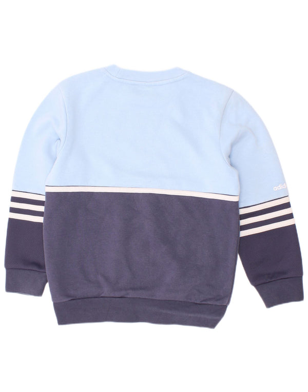 Adidas Drenge Grafisk Sweatshirt Jumper 5-6 år Blå Colourblock Bomuld