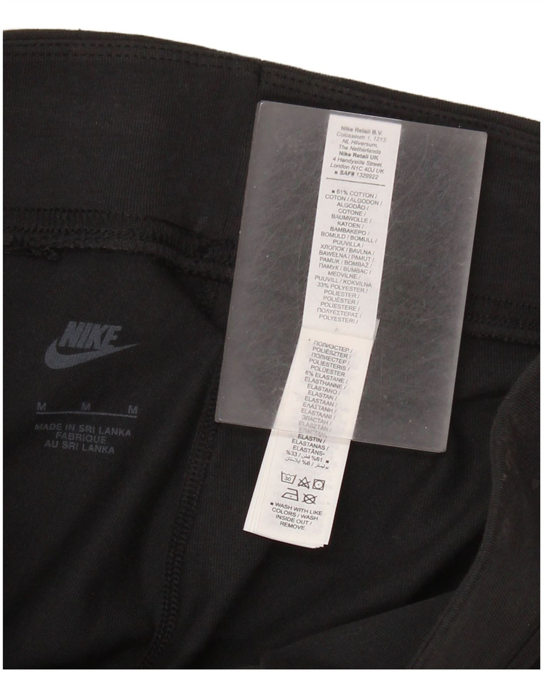 NIKE Grafiske Leggings til kvinder UK 12 Medium Sort Bomuld