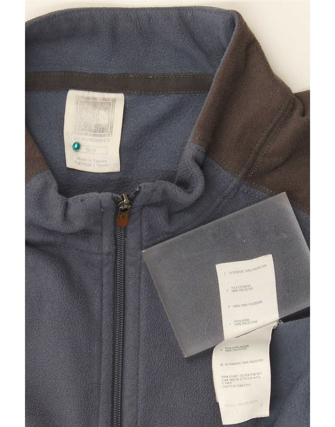 The North Face Fleece Jumper med lynlås til mænd Medium Blue Colourblock
