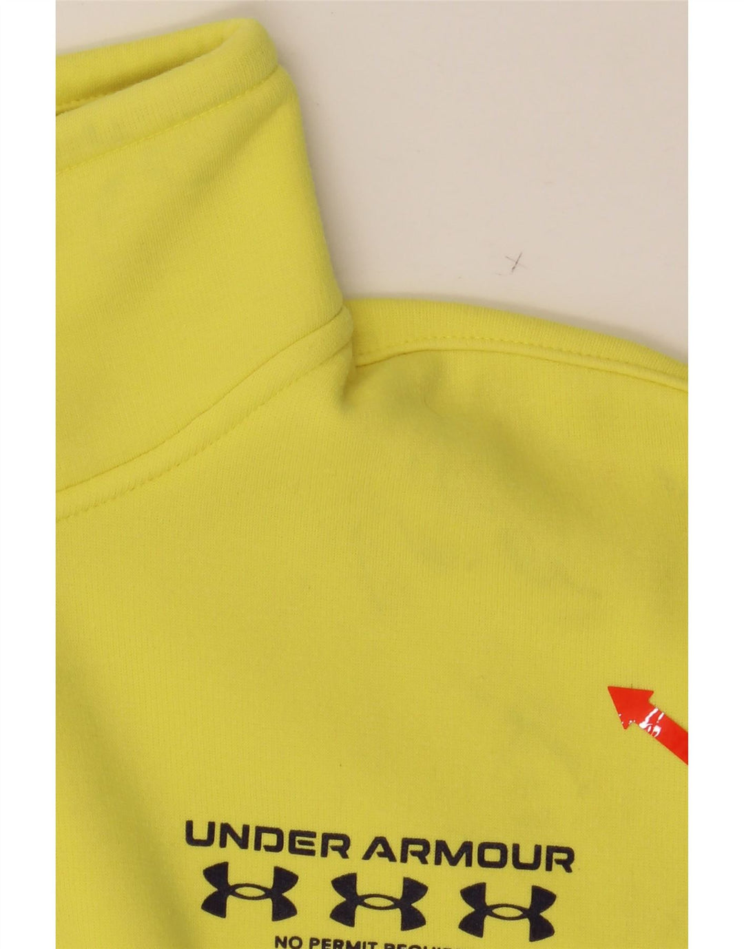 UNDER ARMOUR Womens Crop Oversized Sweatshirt Jumper UK 10 Small Yellow Vintage Under Armour and Second-Hand Under Armour from Messina Hembry 
