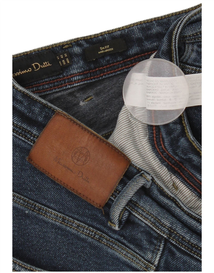 Massimo Dutti Herre Slim Jeans EU 42 Large W32 L31 Blå Bomuld