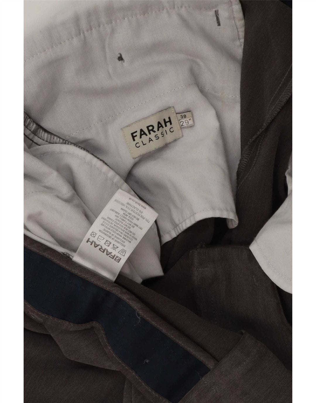 Farah Herre Classic Fit Suit Bukser W38 L29 Grå Polyester