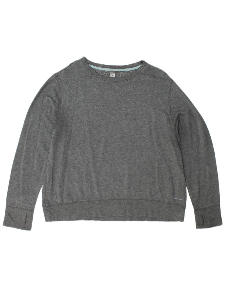 Eddie Bauer Dame Sweatshirt Jumper UK 16 Stor Grå Modal