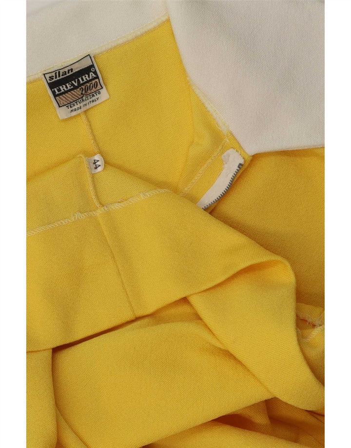 Trevira Dame Polo Dress IT 44 Medium Gul Colourblock Polyester
