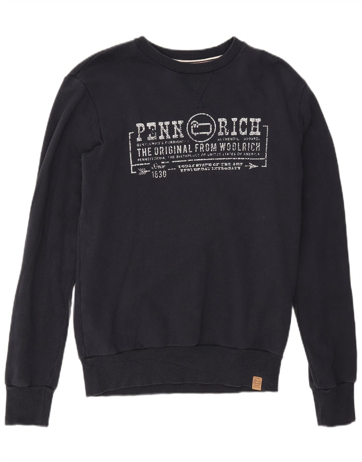 Woolrich Herre Penn-Rich Graphic Sweatshirt Jumper lille marineblå bomuld
