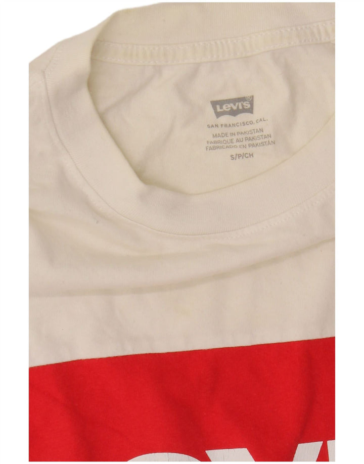Levi's Womens Crop Grafisk T-Shirt Top UK 10 Small Multicolored